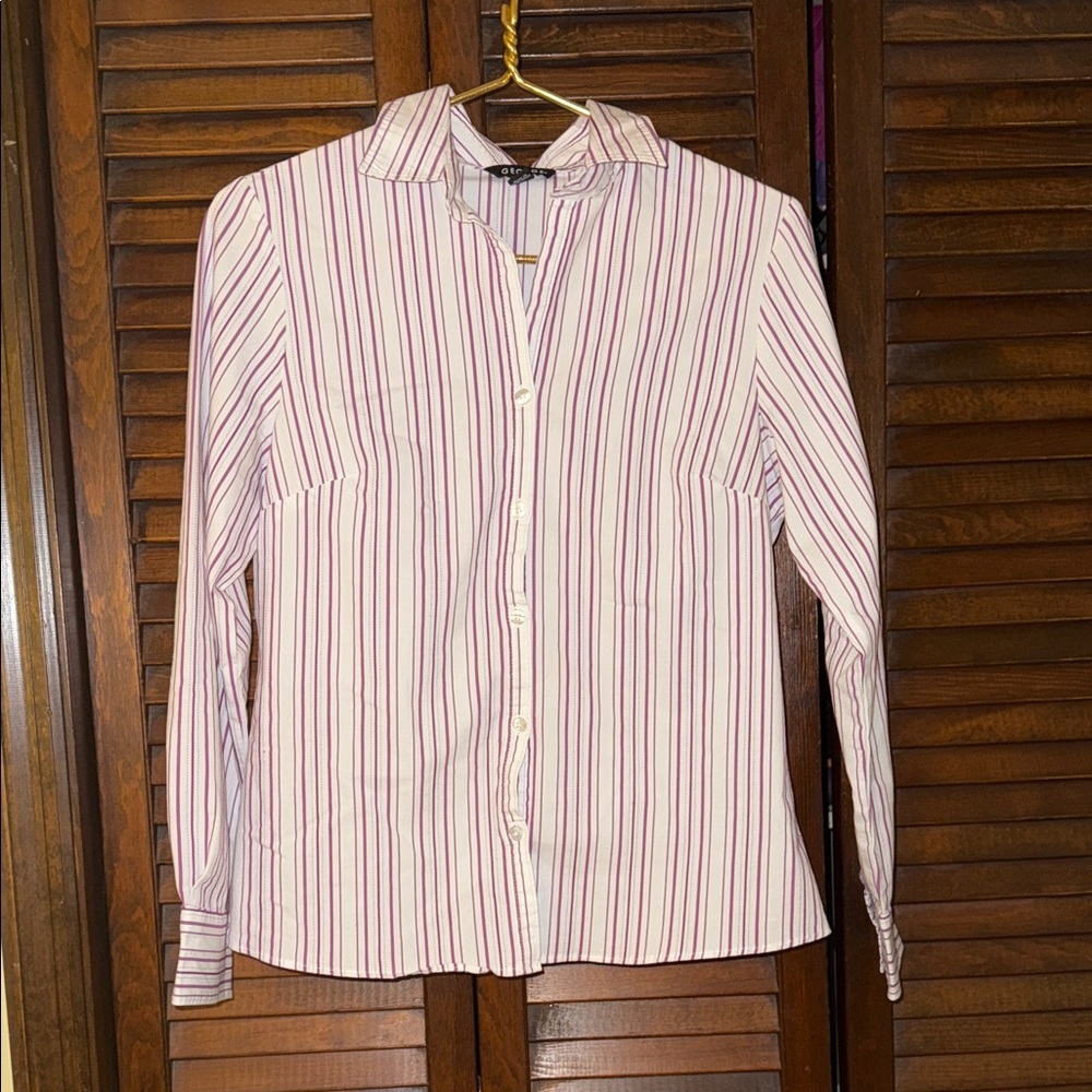 George Women’s Striped Button Down Shirt
